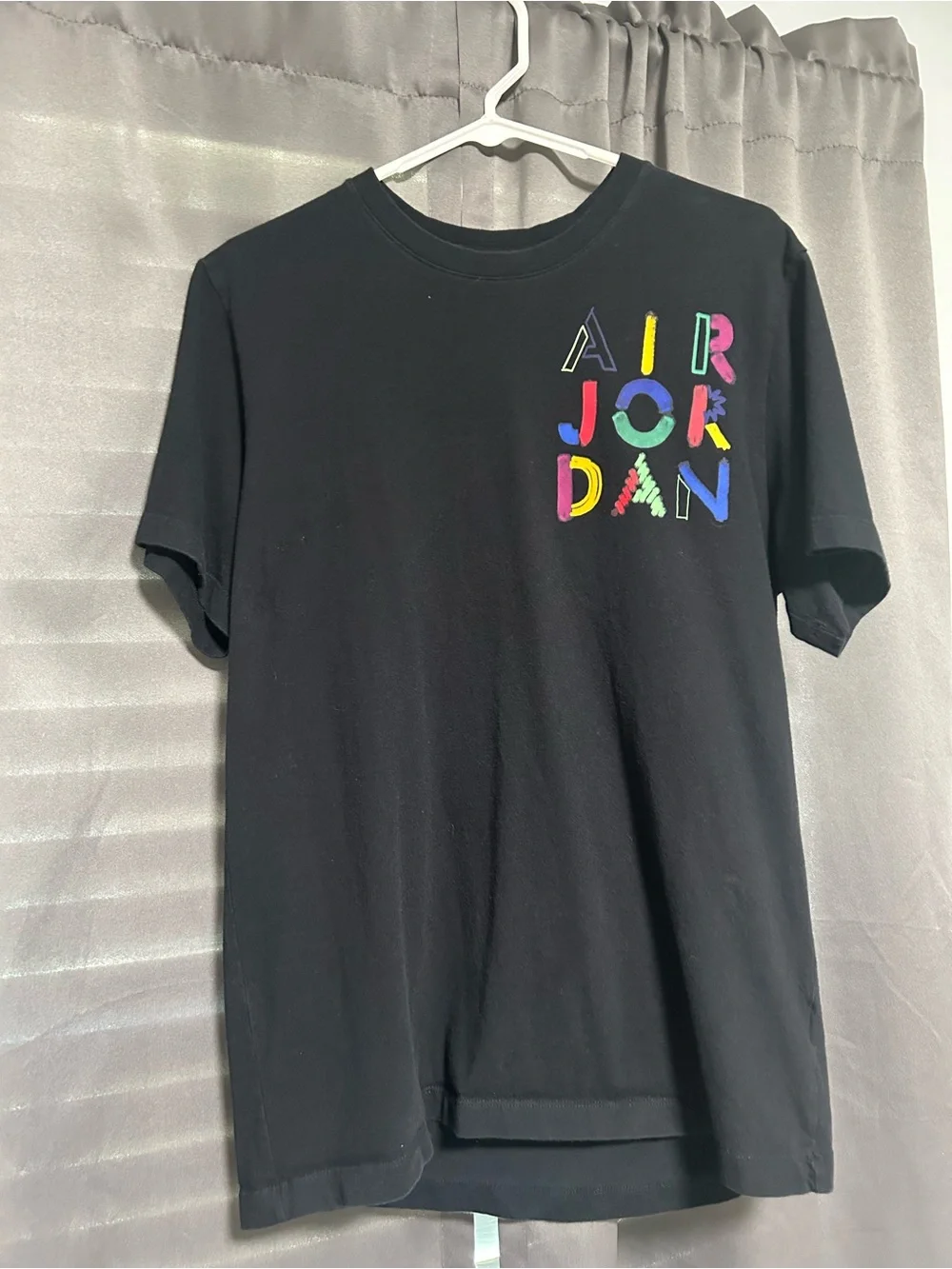 Jordan Black Tee with Multicolor AIR JORDAN Graphic